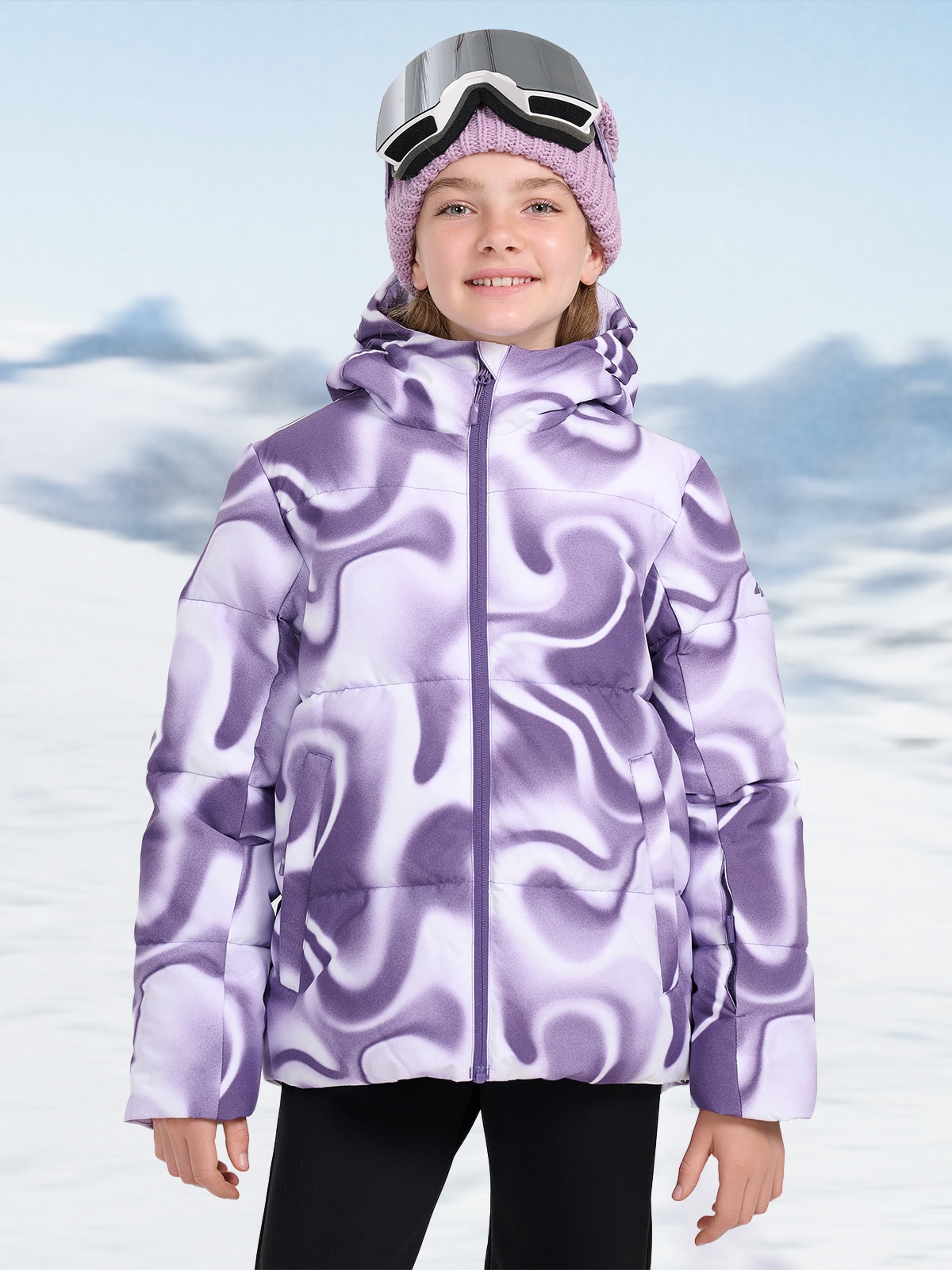 Slidinėjimo striukė mergaitėms 5000 membrana - daugiaspalvė