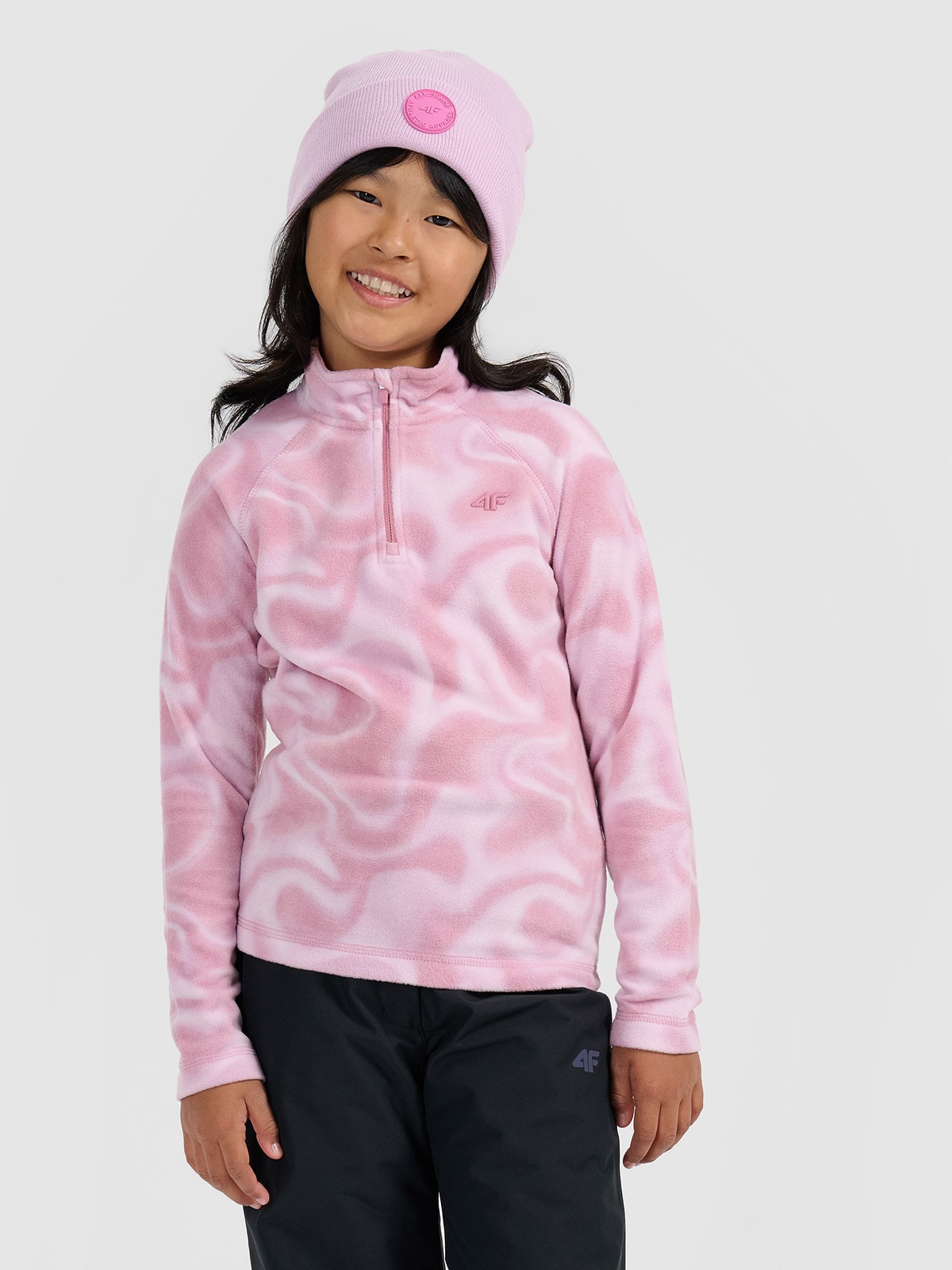 Termoaktyvus fliso apatinis trikotažas (viršus) mergaitėms - rožinis