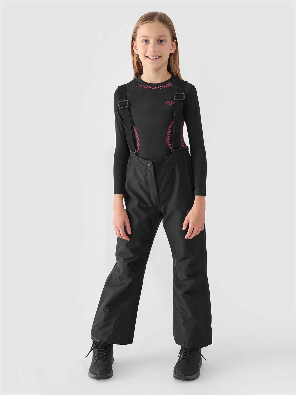 Slidinėjimo kelnės mergaitėms 5000 membrana - juodos