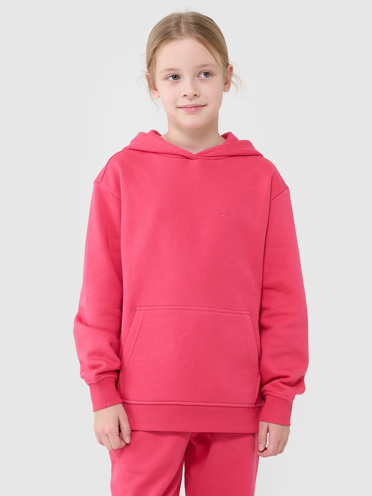 Sportinis neatsegamas, džemperis su gobtuvu mergaitėms - rožinis