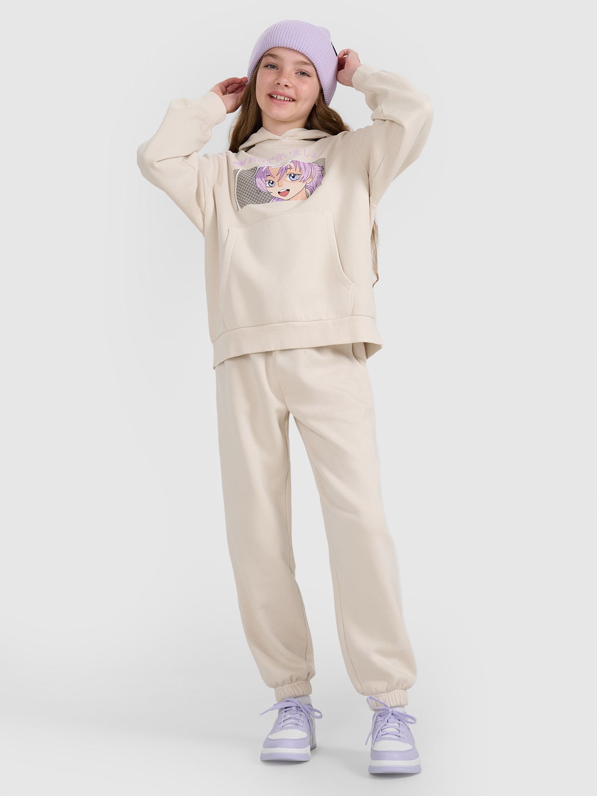 Sportinės jogger kelnės mergaitėms - baltos