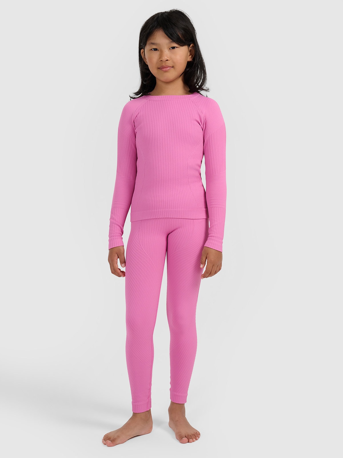 Termoaktyvus besiūlis apatinis trikotažas mergaitėms komplektas - rožinis