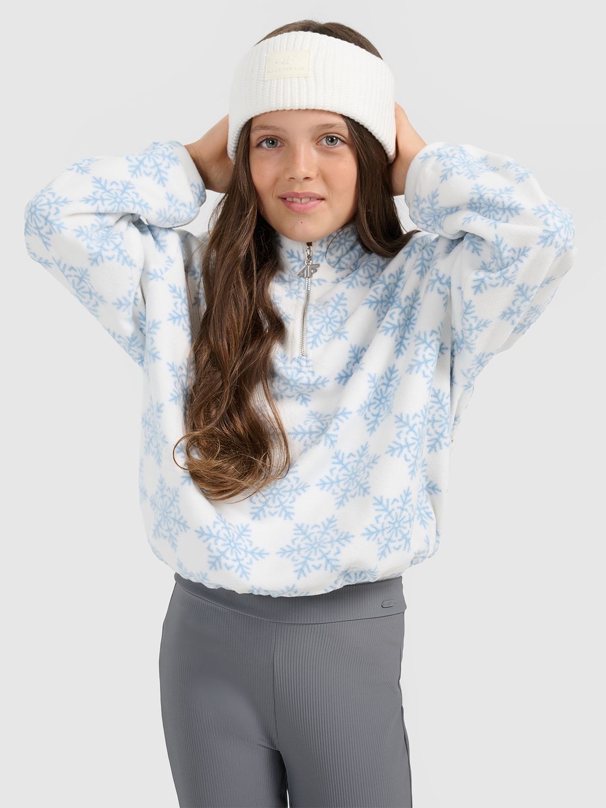 Flisas oversize su spauda mergaitėms - daugiaspalvis