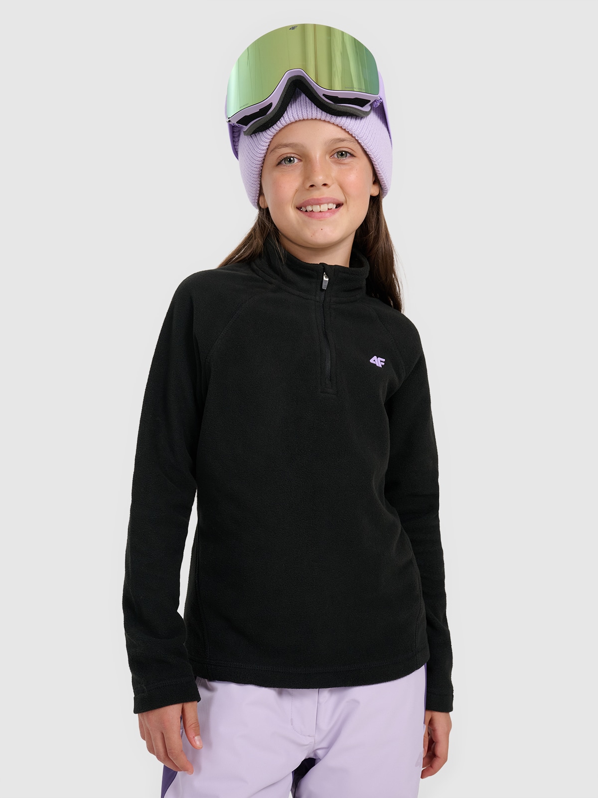 Termoaktyvus fliso apatinis trikotažas (viršus) - juodas