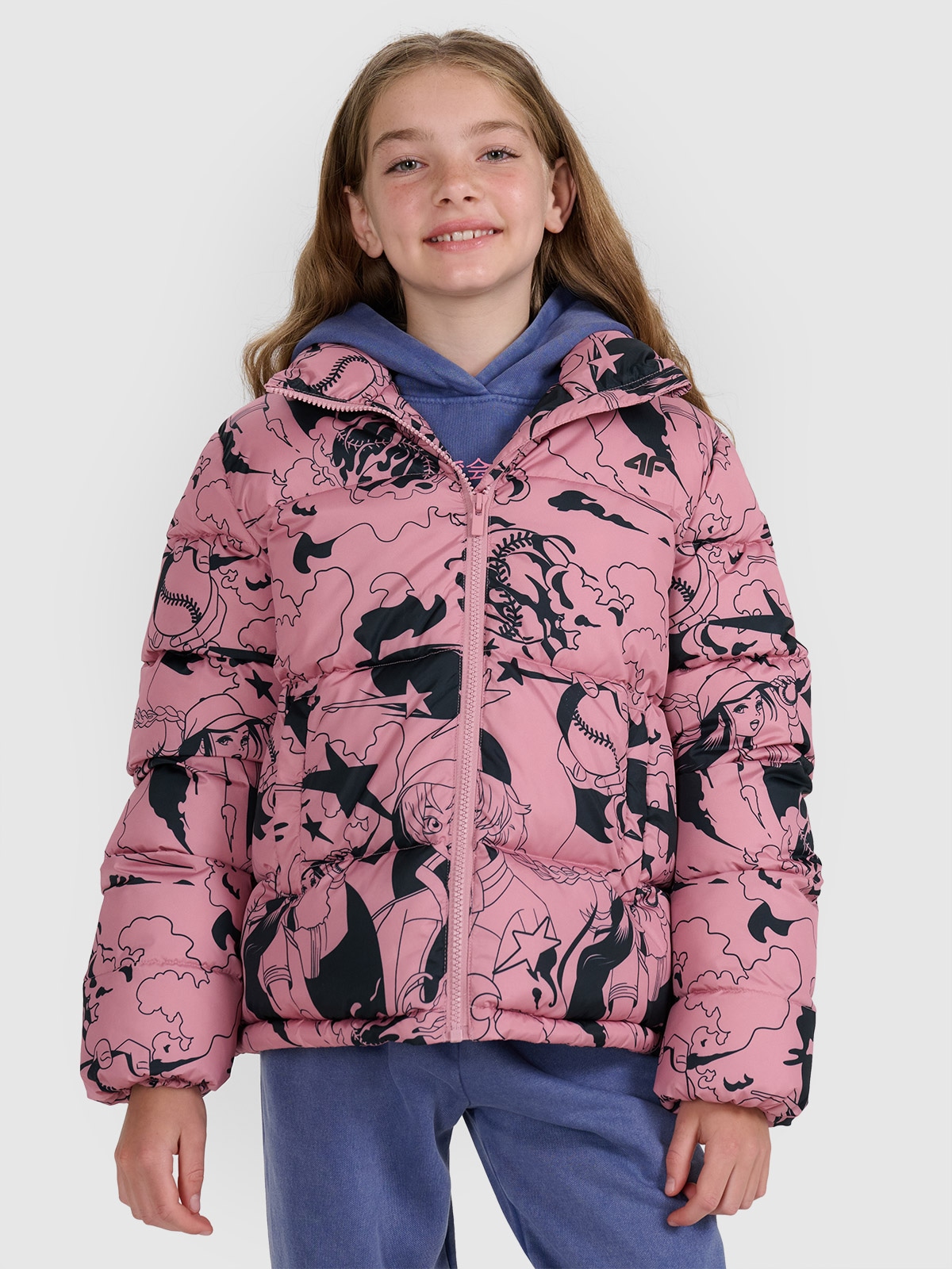 Striukė su sintetinių pūkų kamšalu mergaitėms - rožiniai