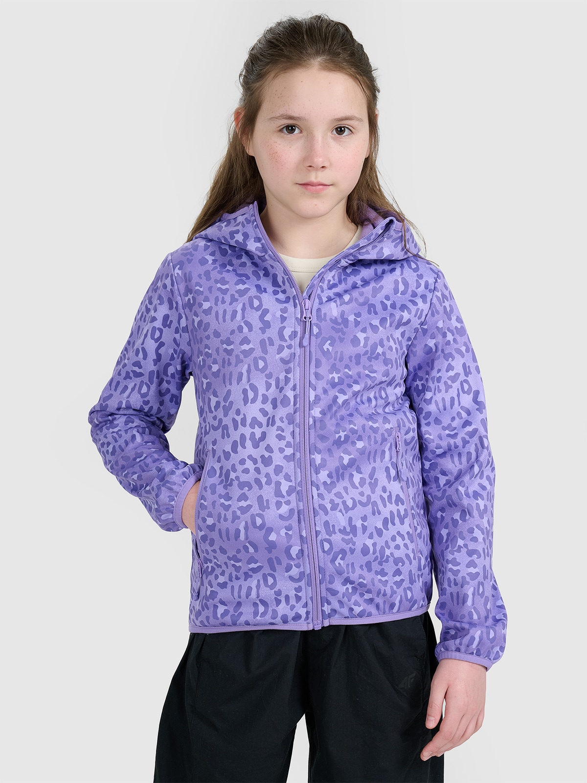 Softshell vėjui atspari striukė mergaitėms 5000 membrana - daugiaspalvė