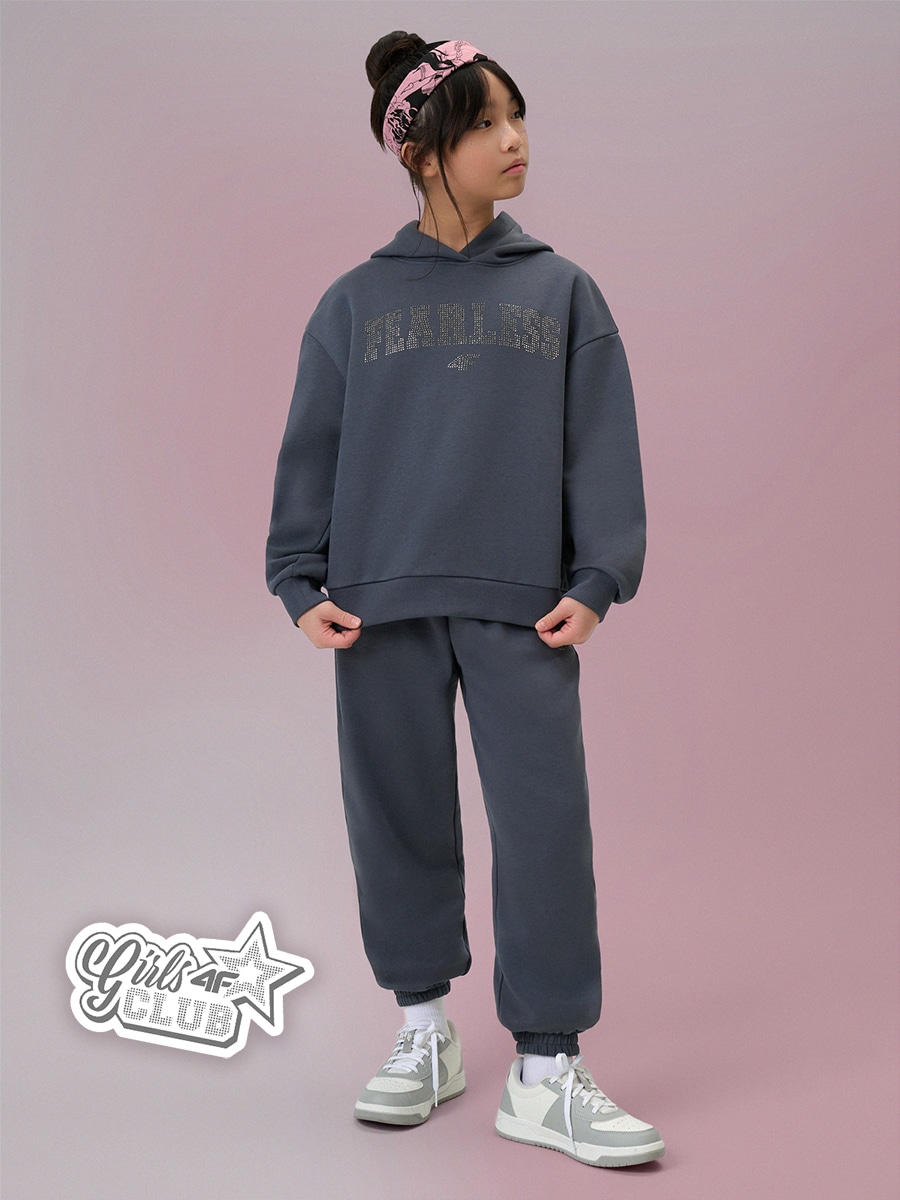 Sportinės jogger kelnės mergaitėms - pilkos