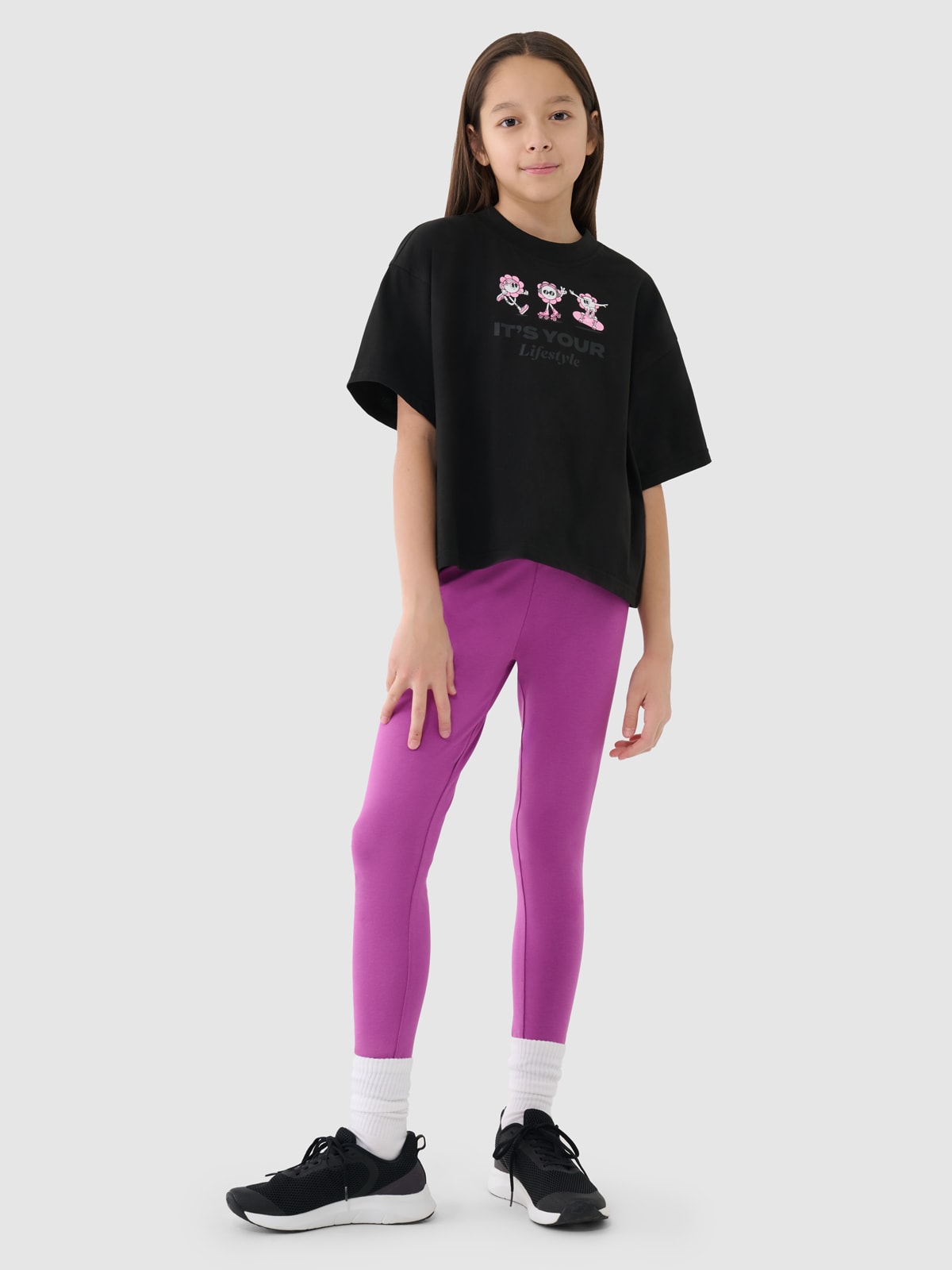 Trikotažinės tamprės mergaitėms - violetinės