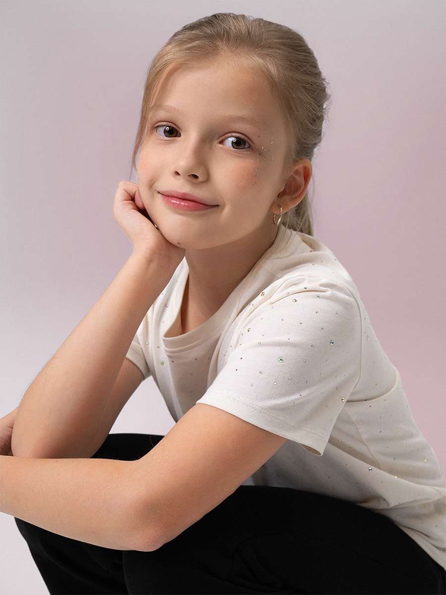 T-shirt regular marškinėliai mergaitėms - balti