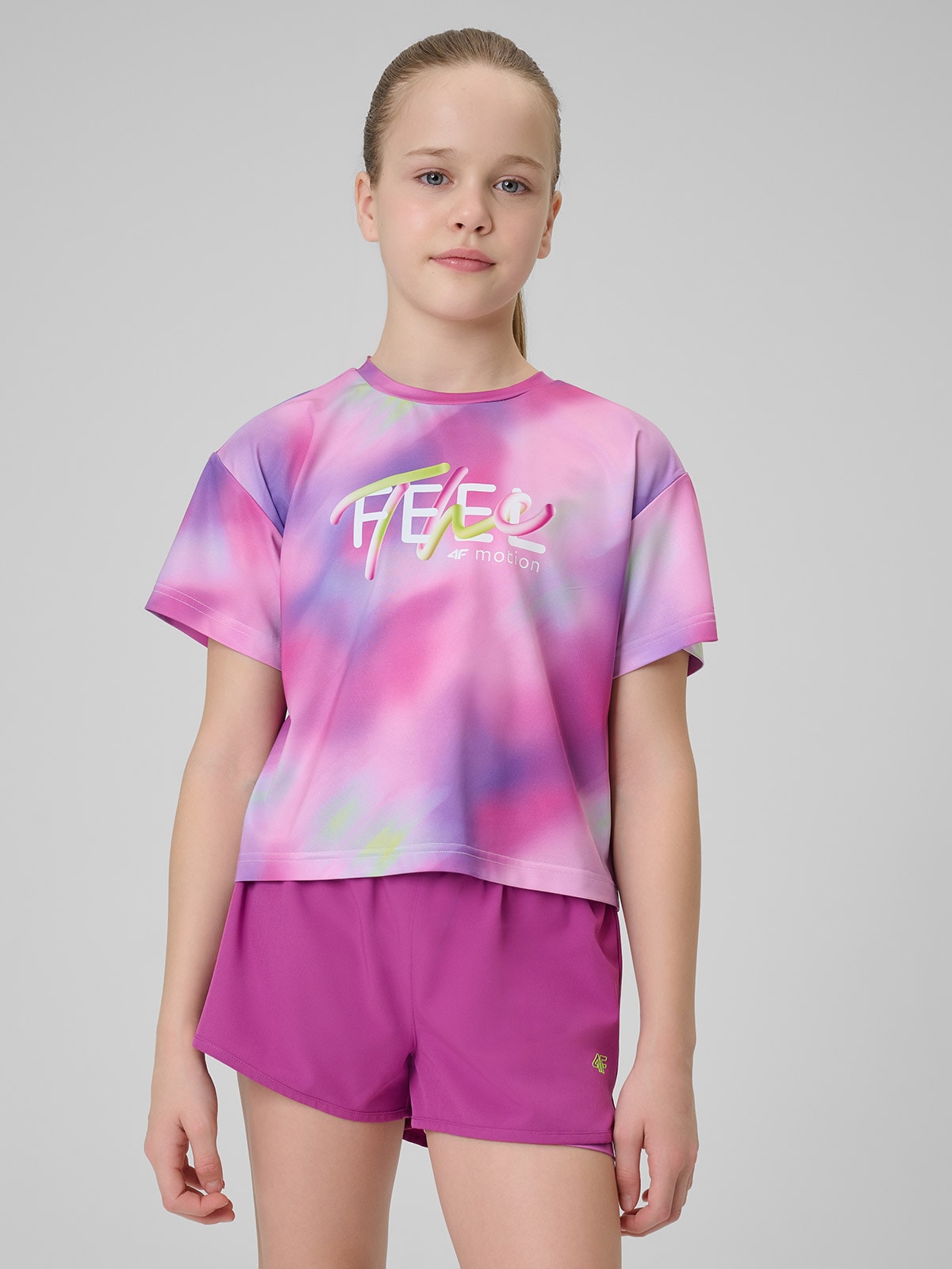 Sportiniai greitai džiūstantys marškinėliai mergaitėms - daugiaspalviai