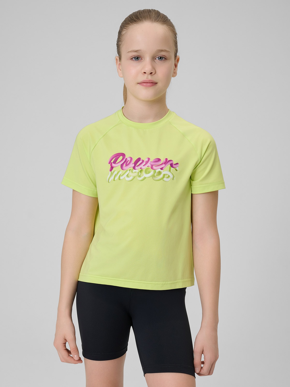 Sportiniai greitai džiūstantys marškinėliai mergaitėms - žali