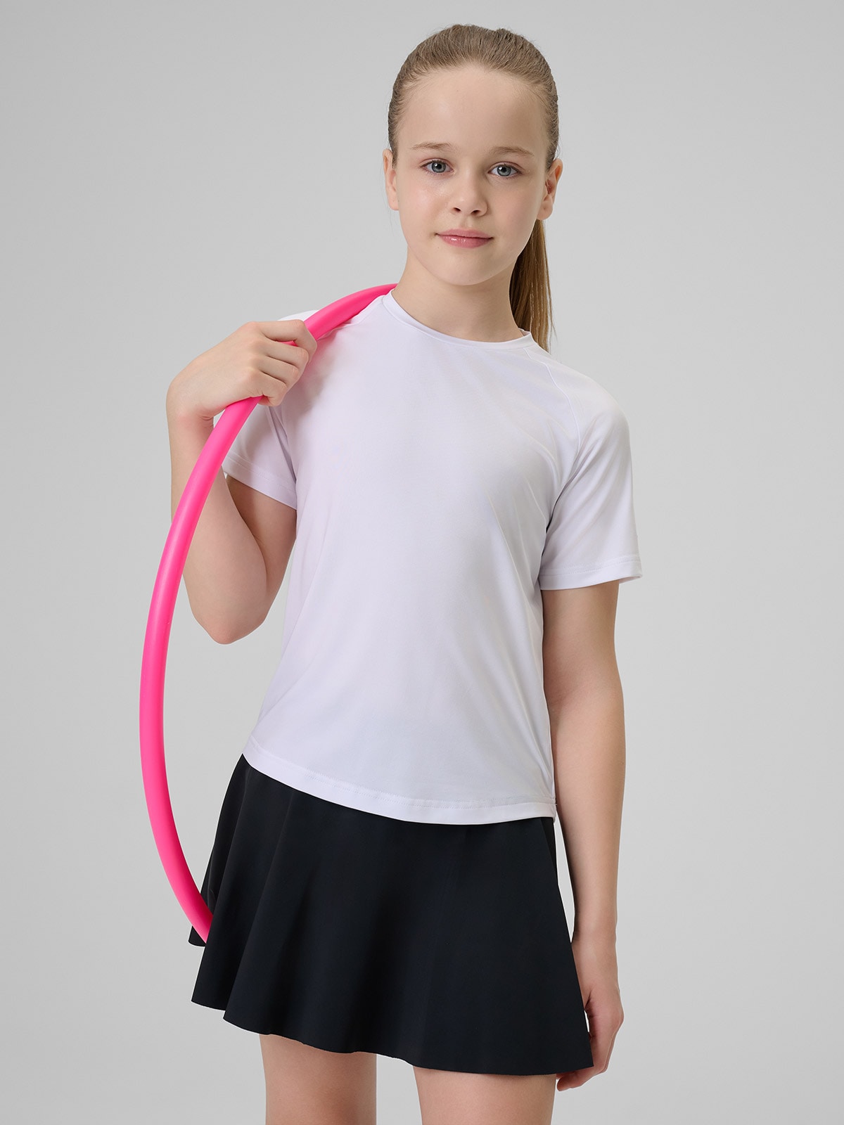 Sportiniai greitai džiūstantys marškinėliai mergaitėms - balti