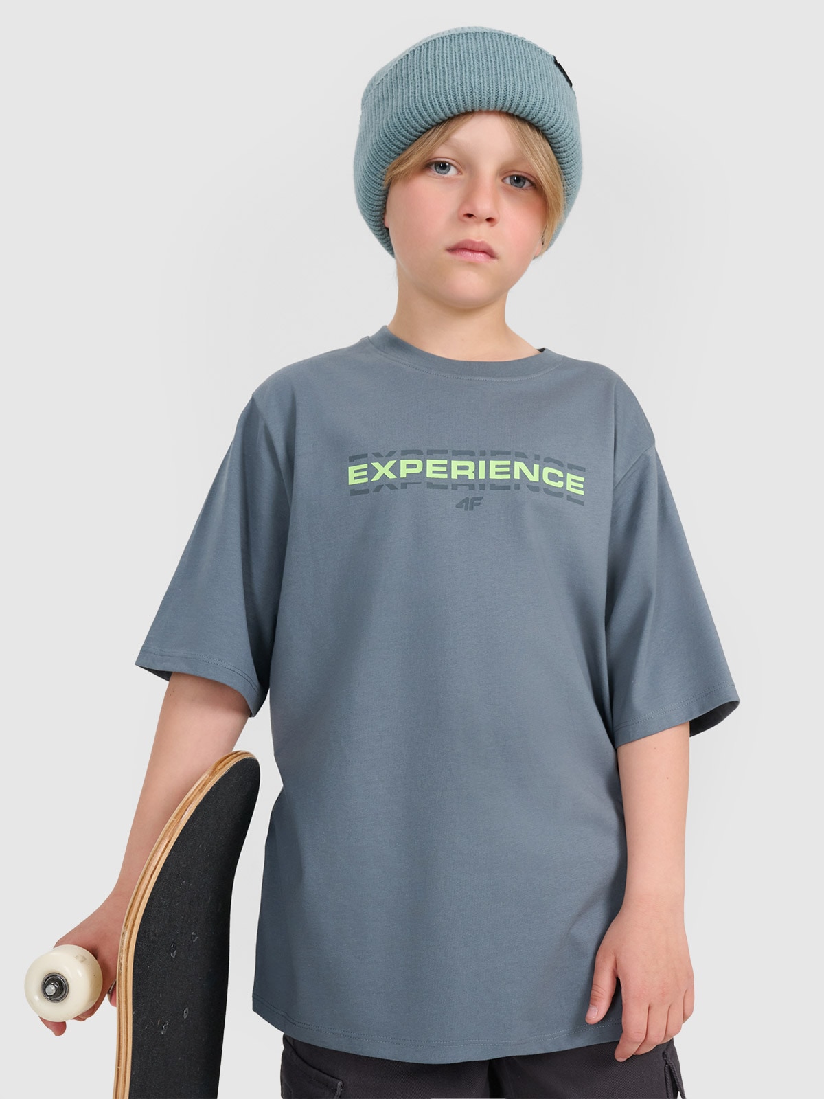 T-shirt oversize marškinėliai berniukams - turkio spalvos