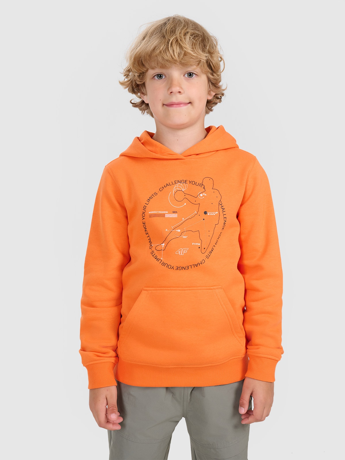 Sportinis neatsegamas džemperis su gobtuvu berniukams - juodas