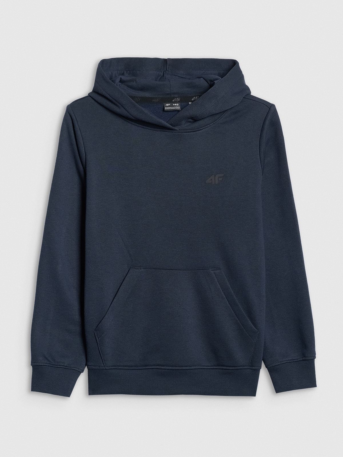 Sportinis neatsegamas džemperis su gobtuvu berniukams - tamsiai mėlynas