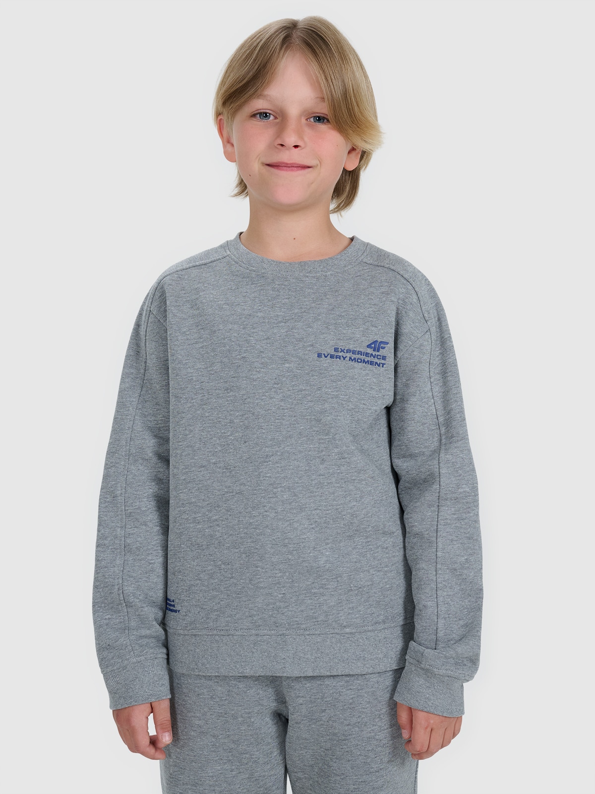 Sportinis neatsegamas džemperis be gobtuvo berniukams - pilkas