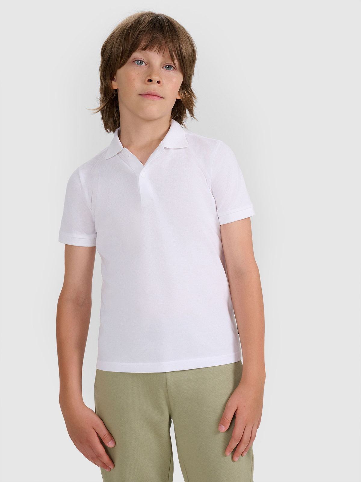 Polo regular marškinėliai berniukams - balti