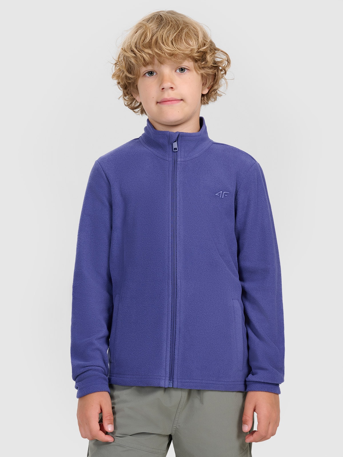 Flisas slim su apykakle berniukams - mėlynas