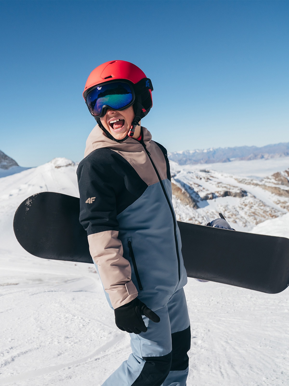 Snieglenčių striukė berniukams 10000 membrana - ruda