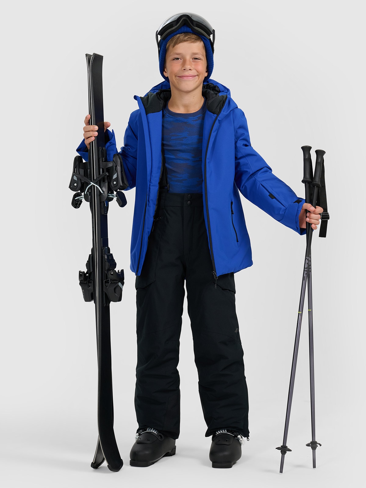 Slidinėjimo kelnės berniukams 8000 membrana - juodos