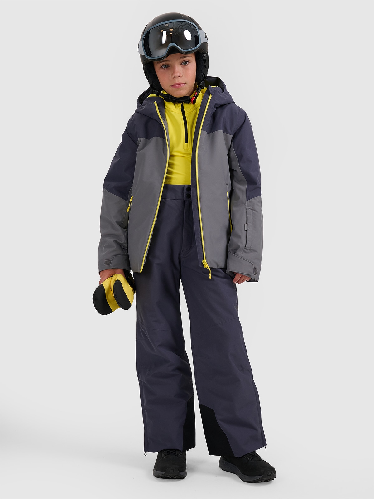 Slidinėjimo kelnės berniukams 8000 membrana - pilkos