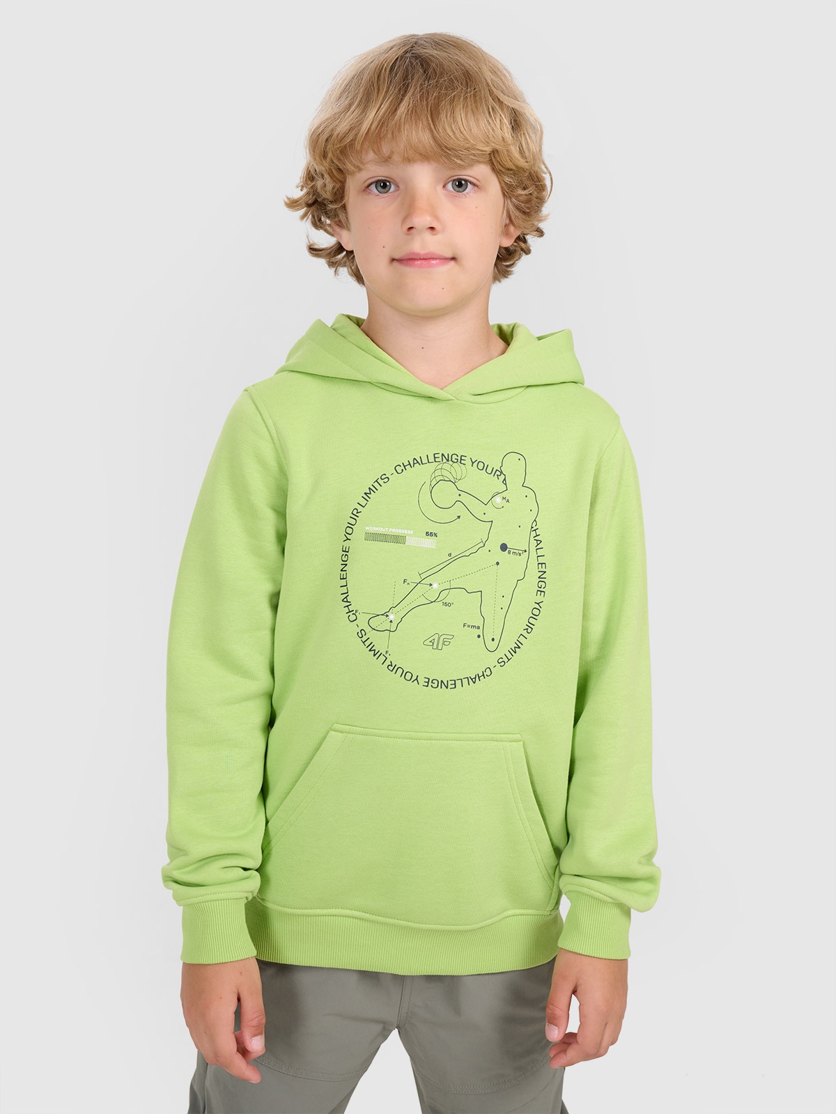 Sportinis neatsegamas džemperis su gobtuvu berniukams - juodas