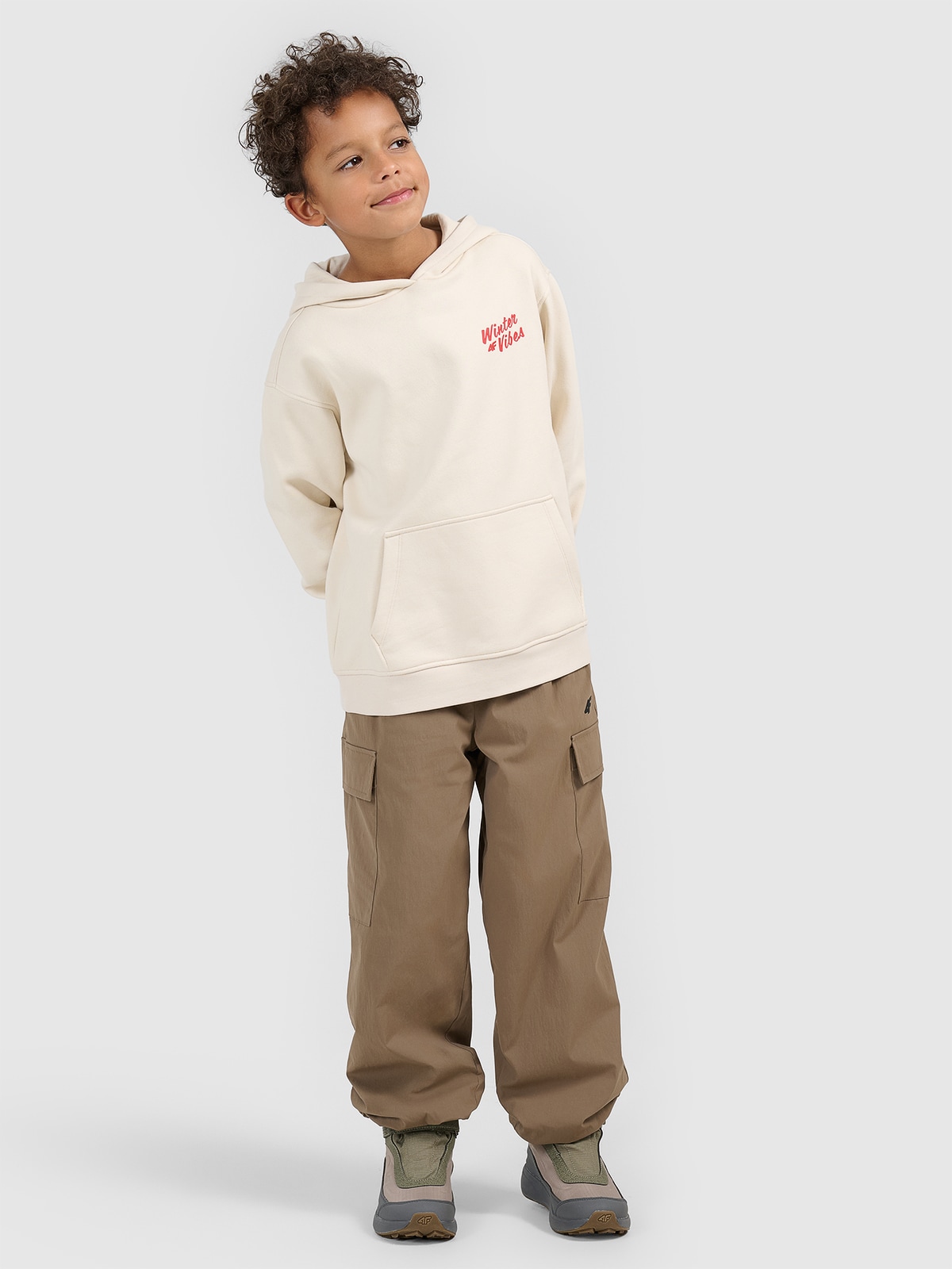 Casual cargo kelnės berniukams - rudos