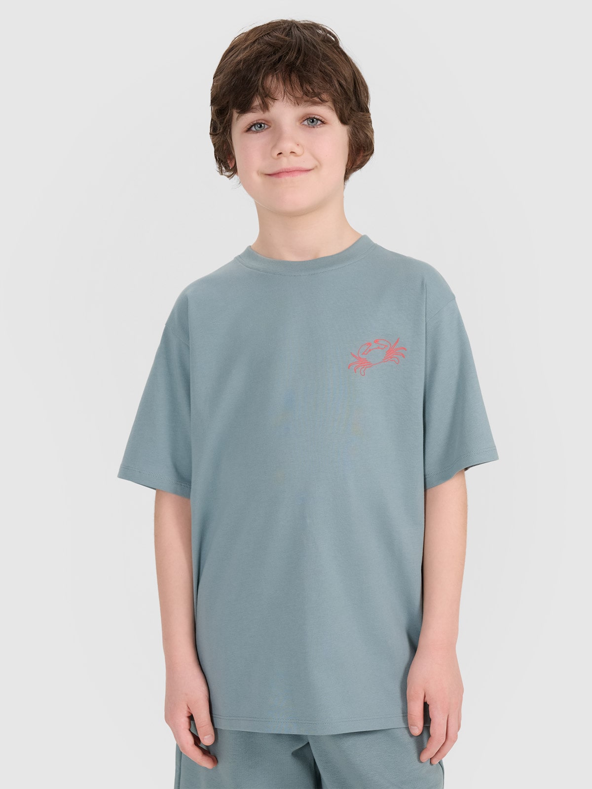 T-shirt oversize marškinėliai berniukams - turkio spalvos