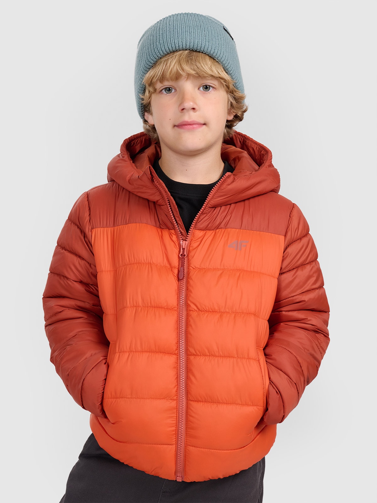 Striukė su sintetinių pūkų kamšalu berniukams - ruda