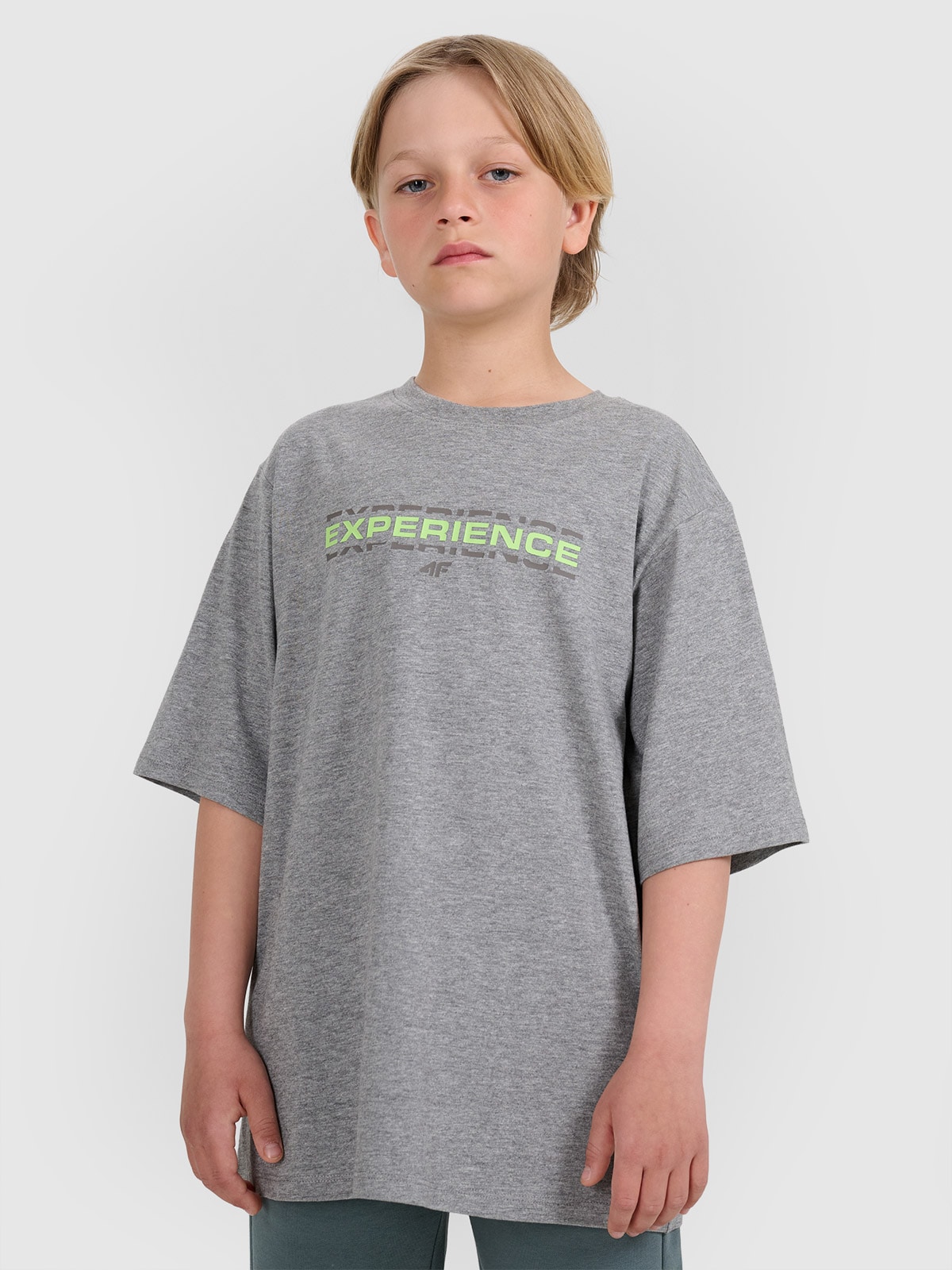 T-shirt oversize marškinėliai berniukams - pilki