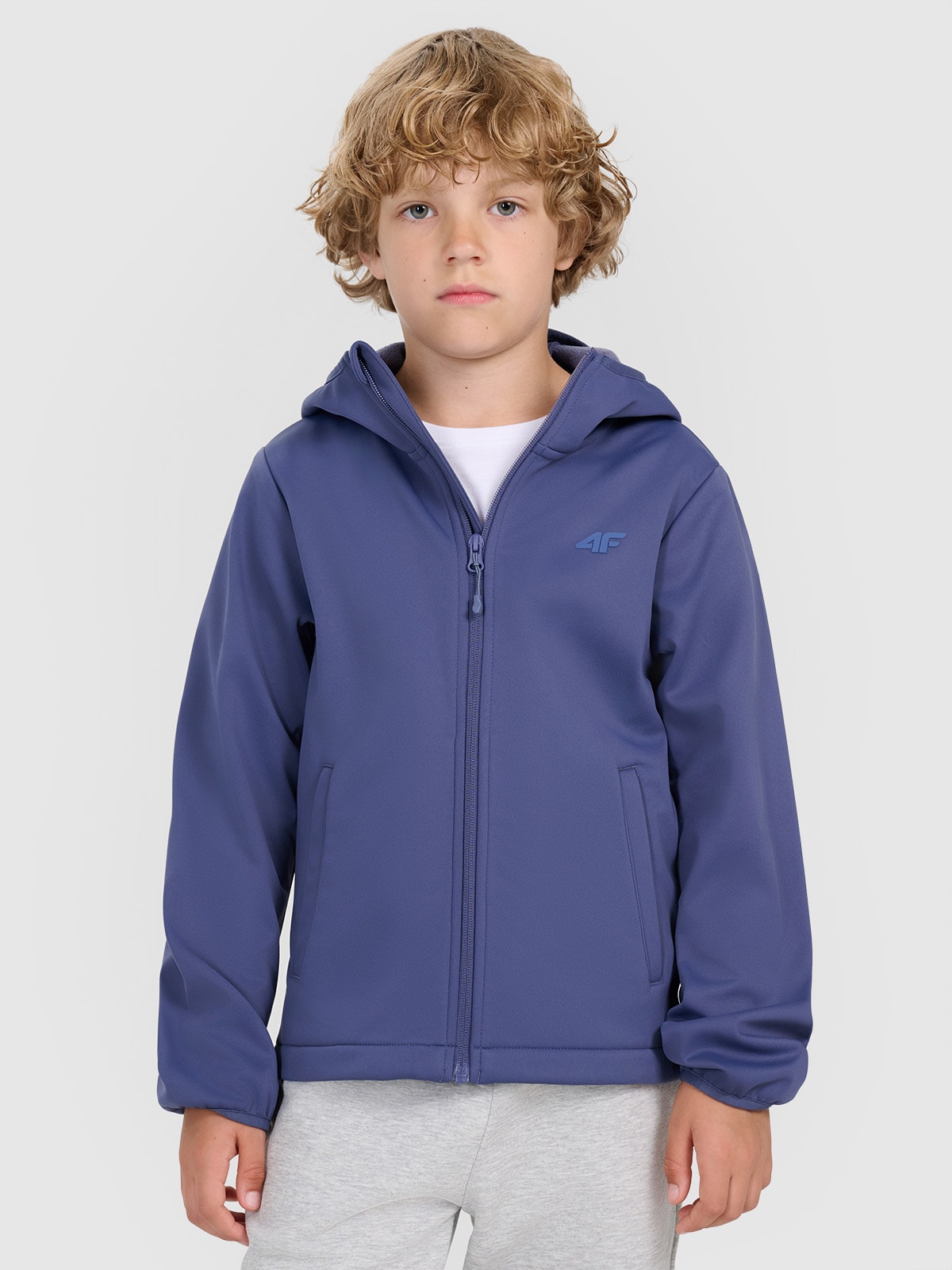 Softshell vėjui atspari striukė berniukams 5000 membrana - tamsiai mėlyna