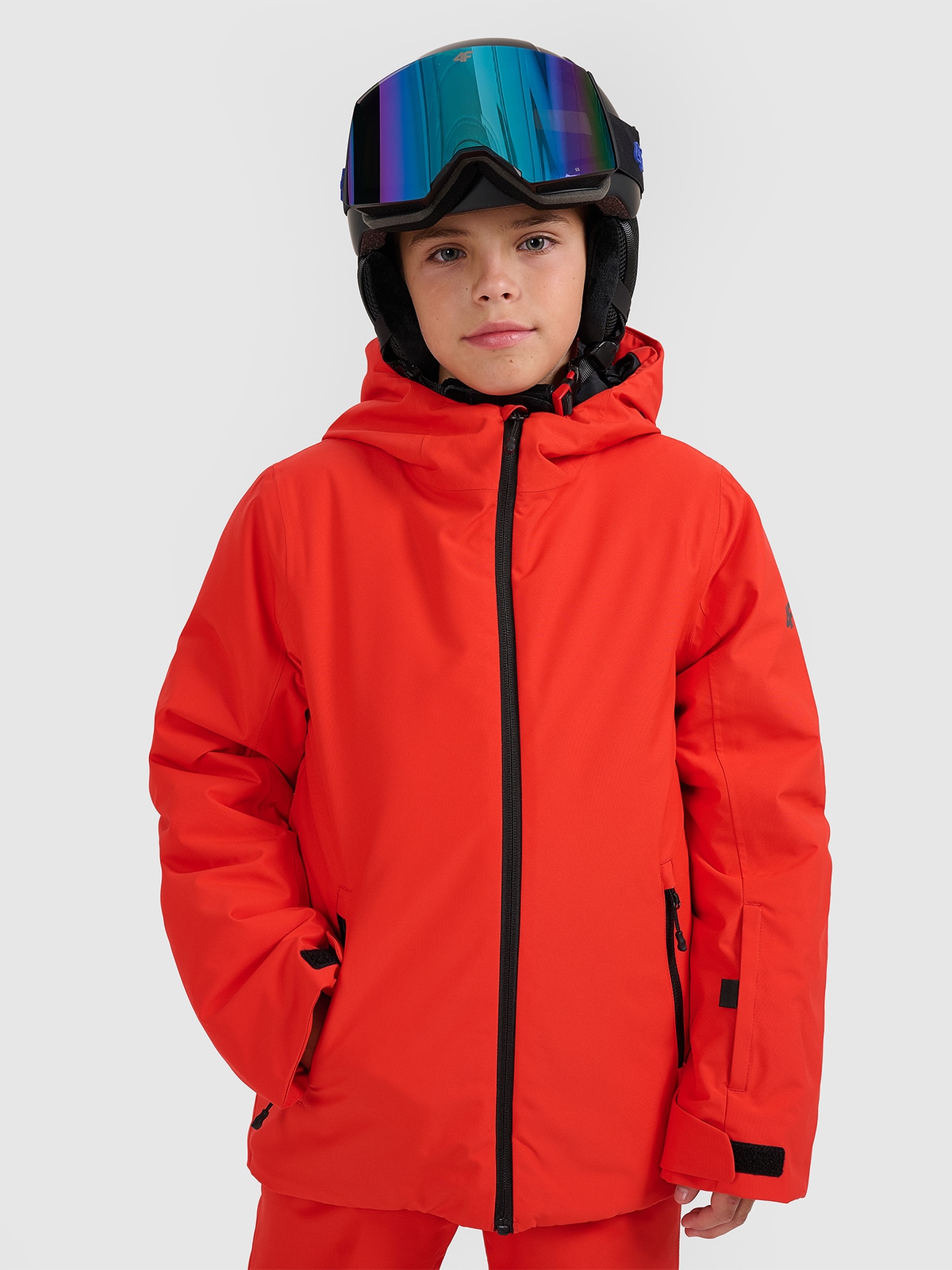 Slidinėjimo striukė berniukams 5000 membrana - raudona