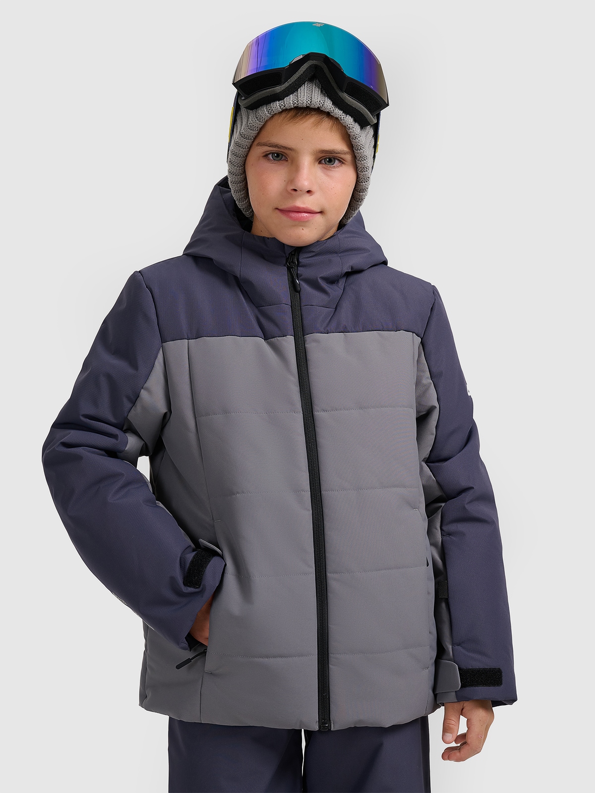 Slidinėjimo striukė berniukams 5000 membrana - pilka