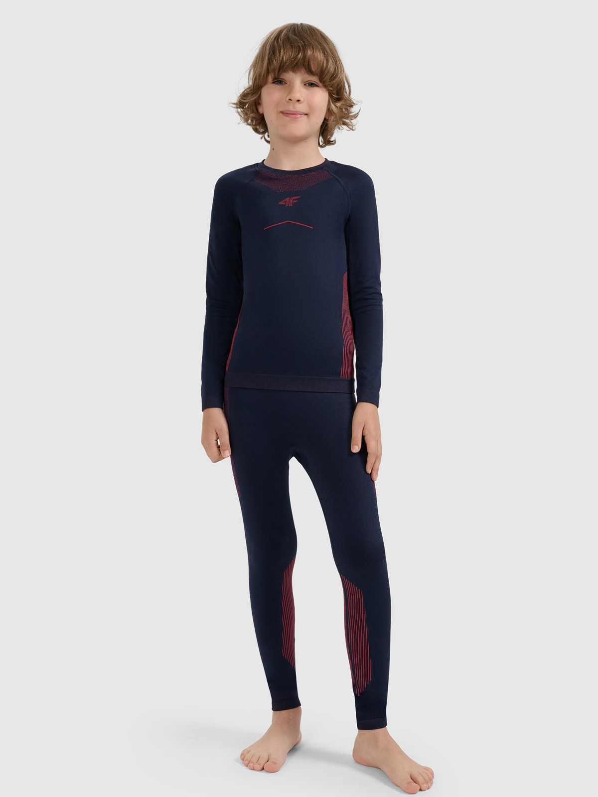 Termoaktyvus besiūlis apatinis trikotažas berniukams komplektas - tamsiai mėlynas