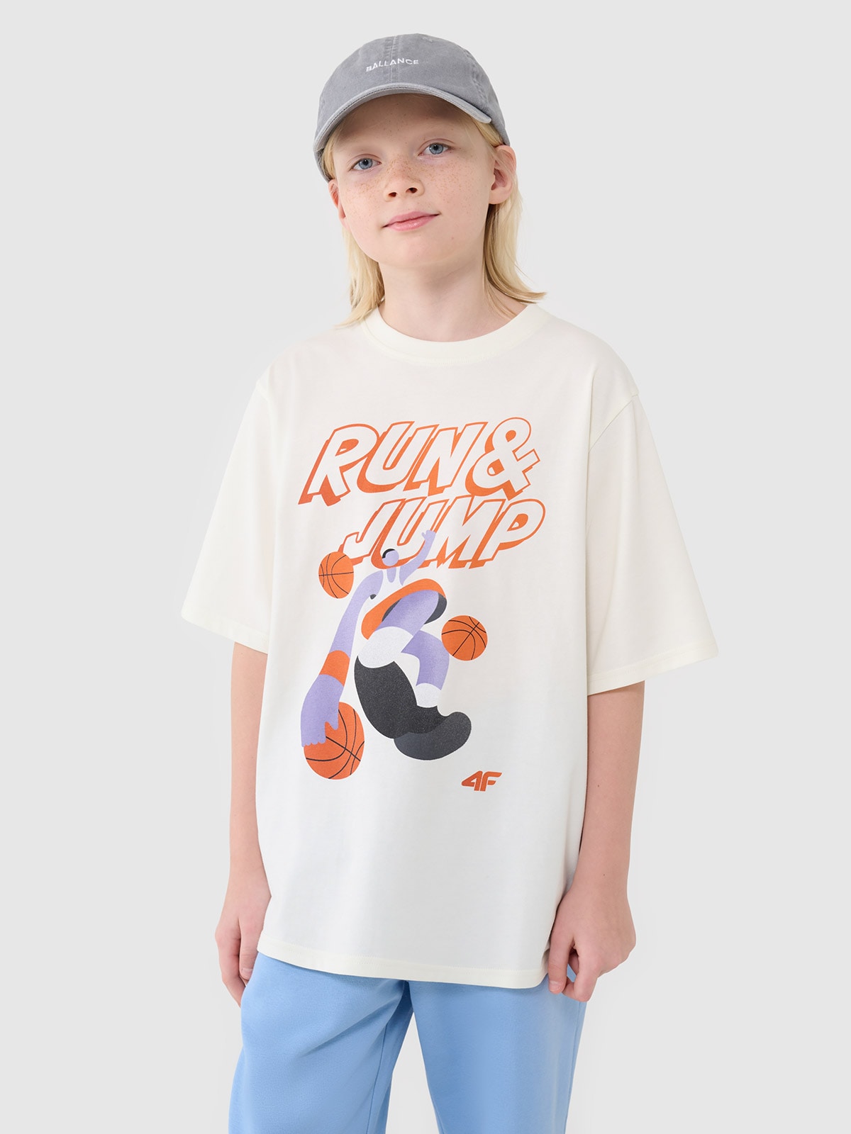 T-shirt oversize marškinėliai berniukams - balti