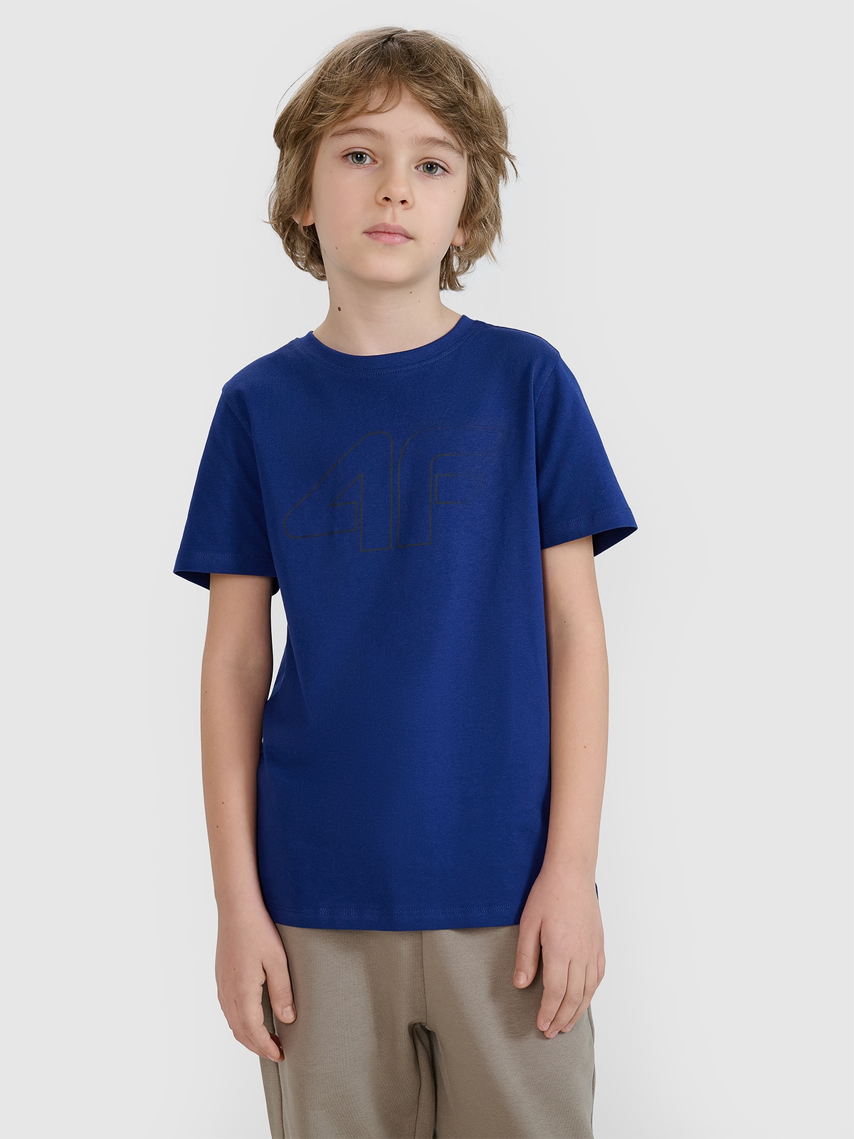 T-shirt marškinėliai su spauda berniukams - mėlyni