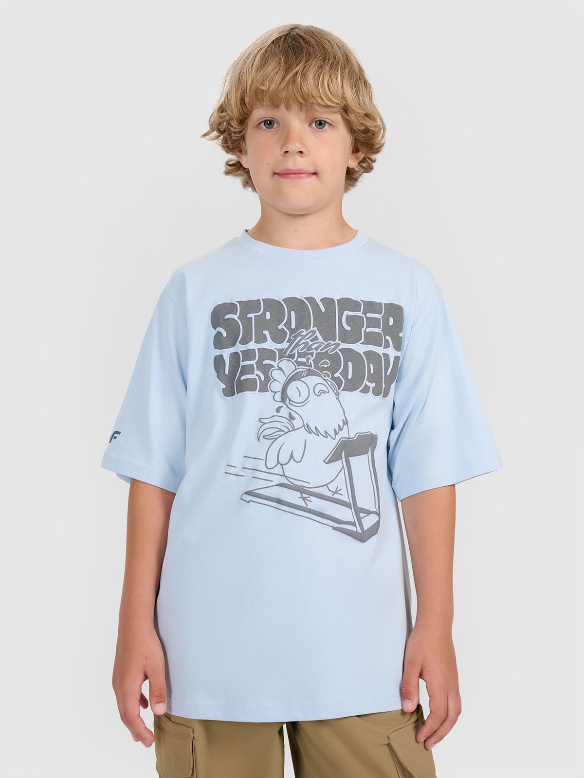 T-shirt oversize marškinėliai berniukams - mėlyni