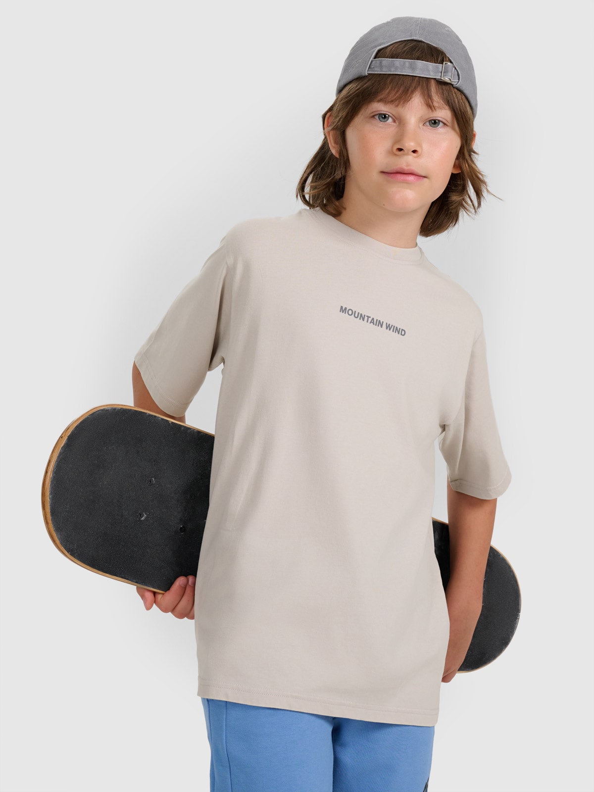 T-shirt oversize marškinėliai berniukams - pilki