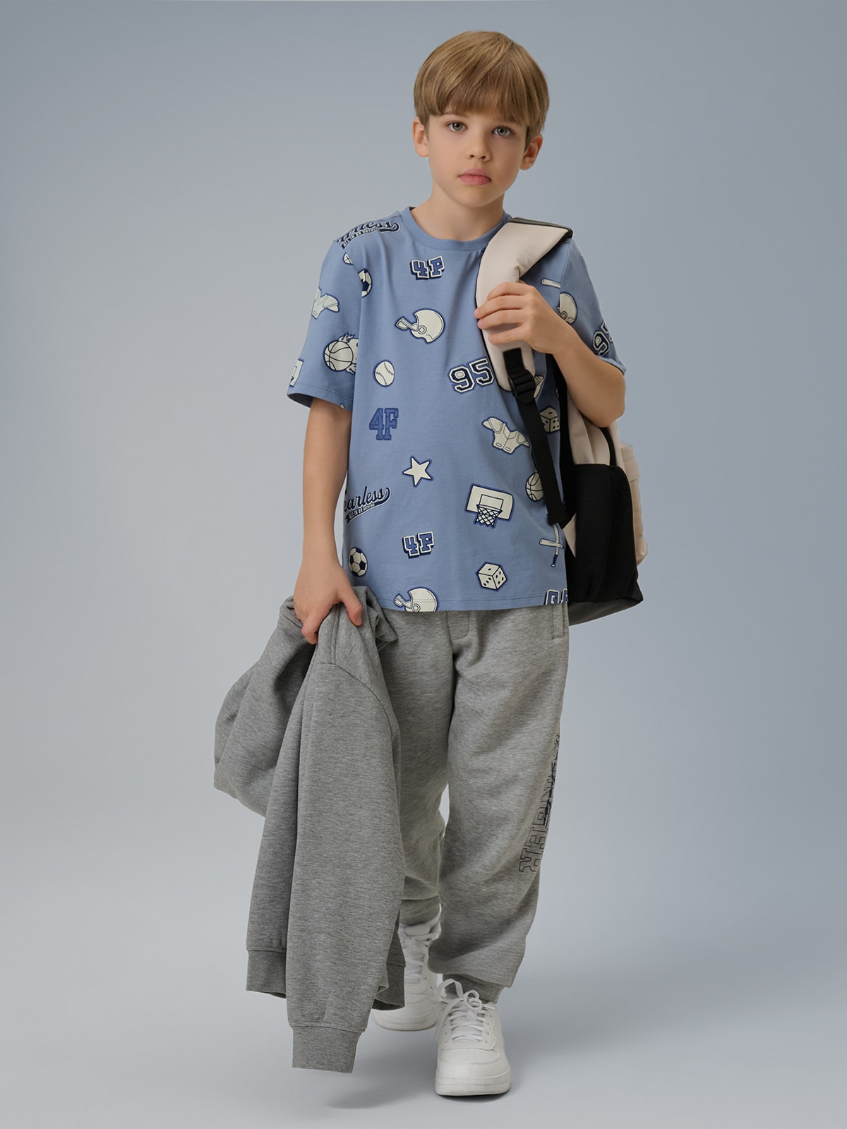 Sportinės jogger kelnės berniukams - pilkos