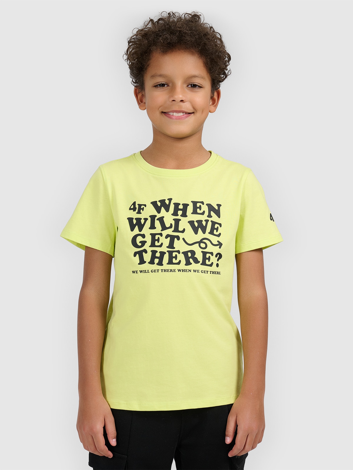 T-shirt regular marškinėliai su grafika berniukams - geltoni