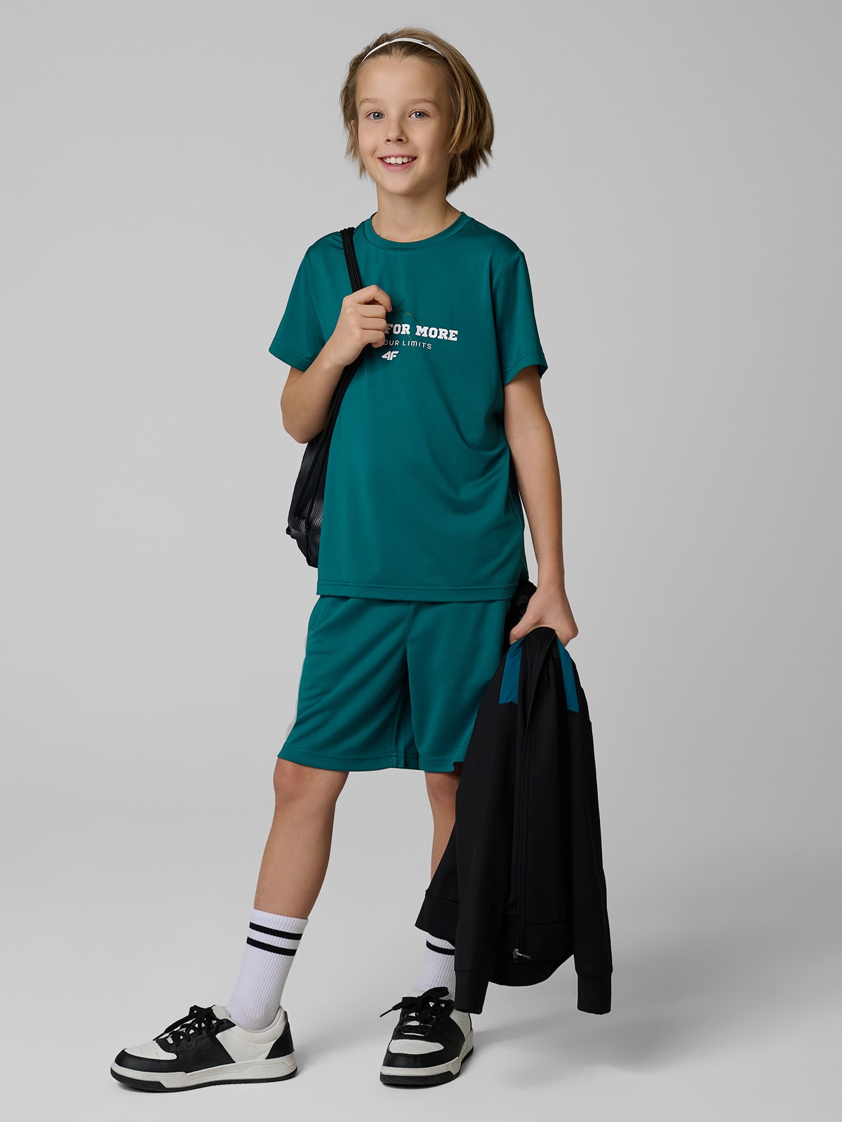 Sportiniai greitai džiūstantys marškinėliai berniukams - turkio spalvos