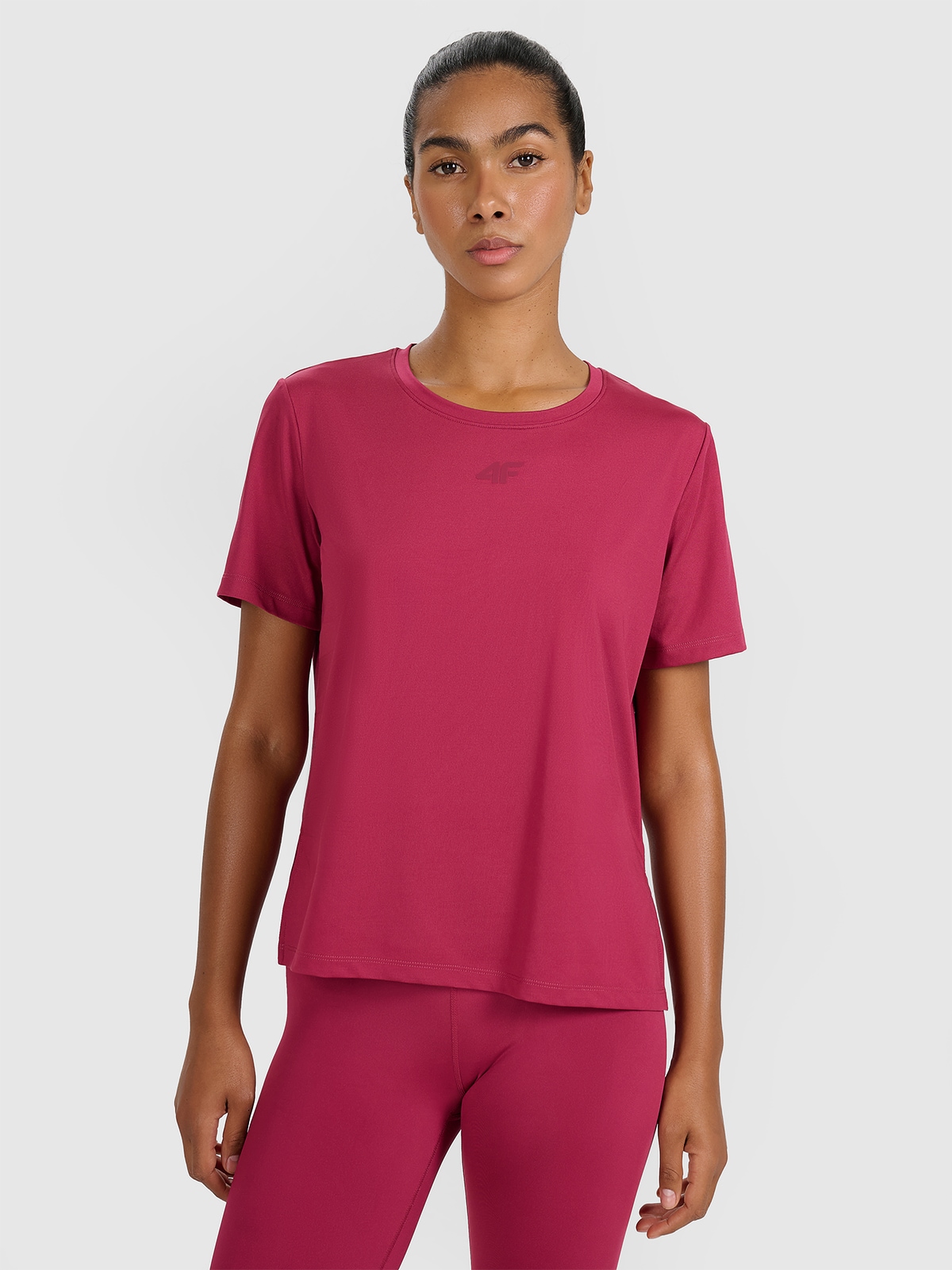 Moteriški regular greitai džiūstantys treniruočių marškinėliai - raudoni