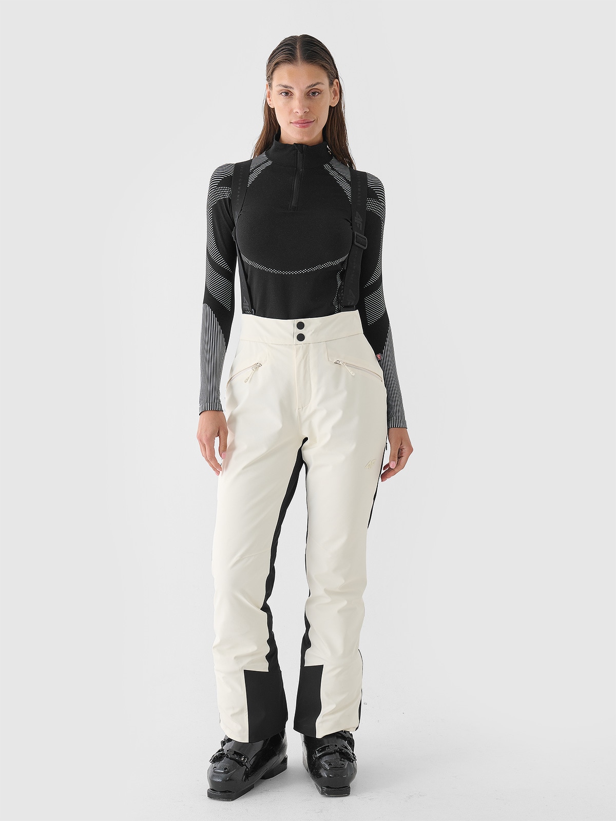 Moteriškos slidinėjimo kelnės Dermizax 20000 membrana - baltos