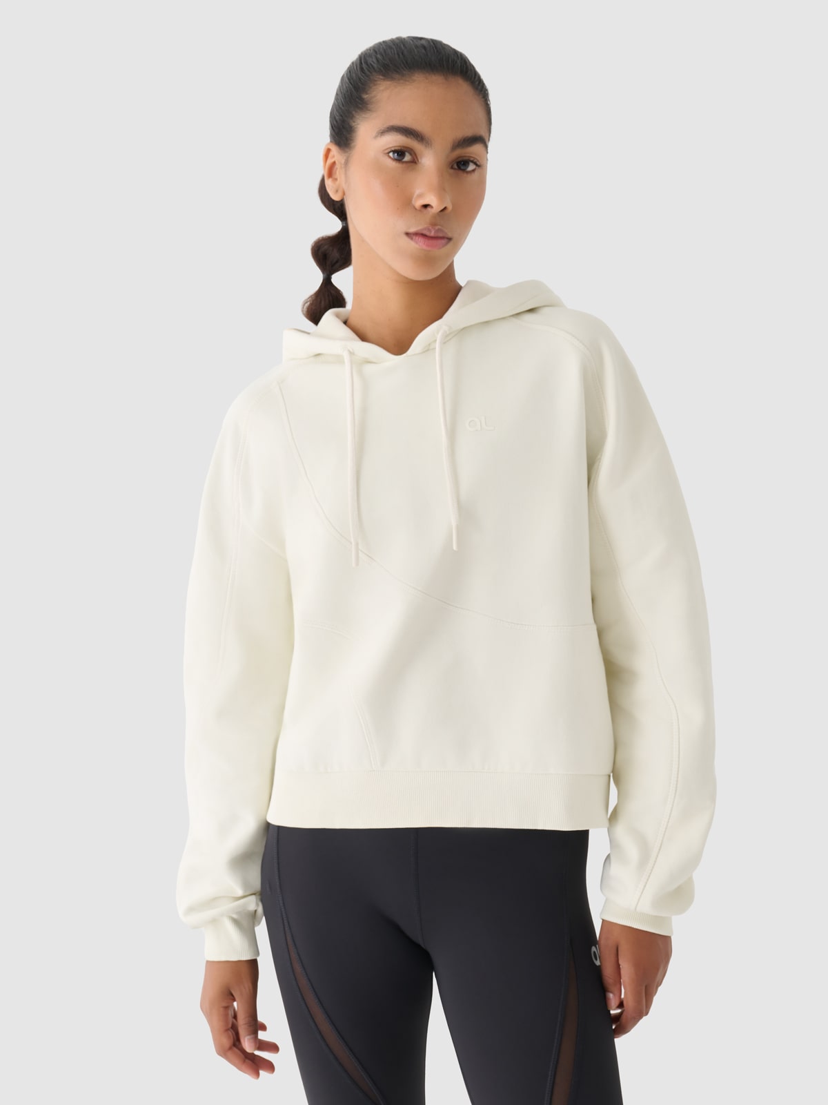 Moteriškas sportinis džemperis su gobtuvu 4F x Anna Lewandowska- baltas