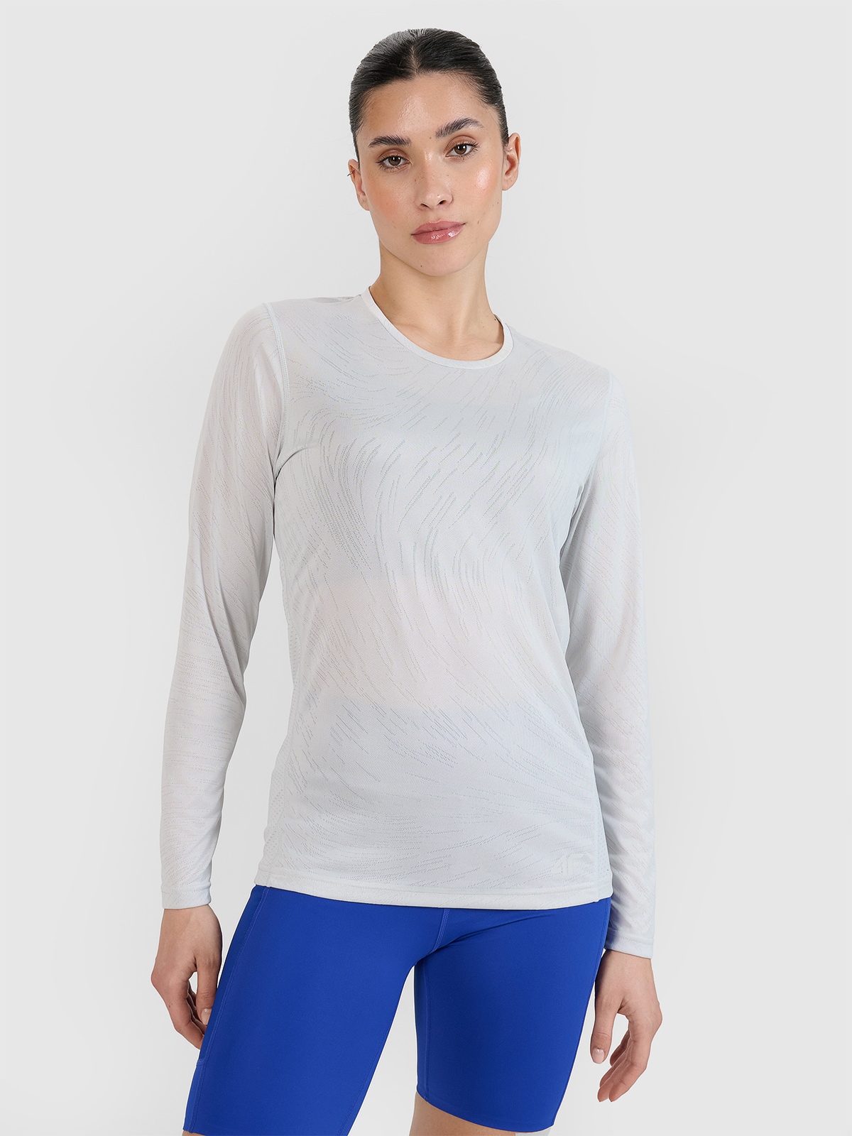 Moteriški Longsleeve greitai džiūstantys bėgimo marškinėliai - pilki