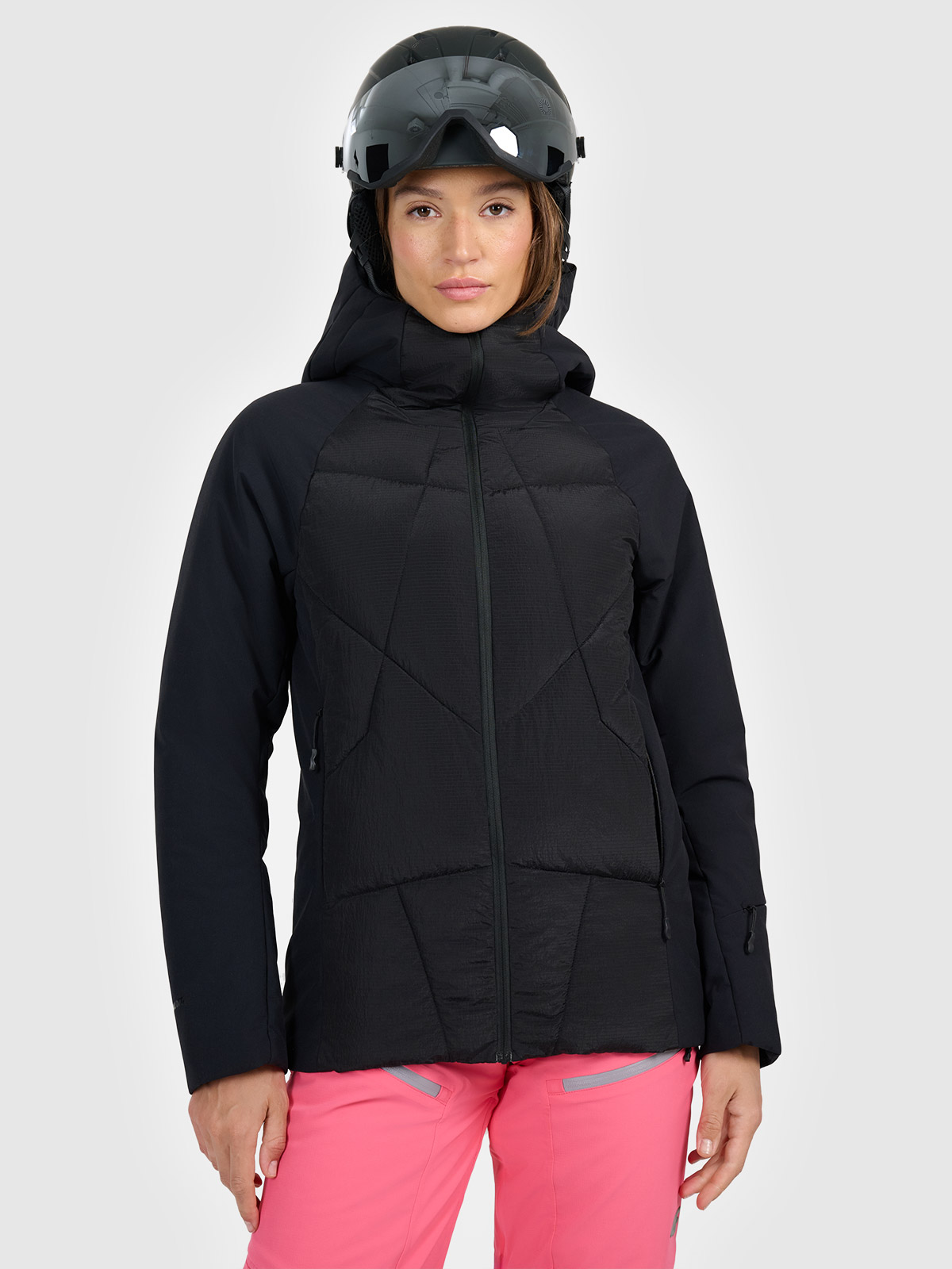 Moteriška slidinėjimo striukė su Primaloft Silver kamšalu - juoda