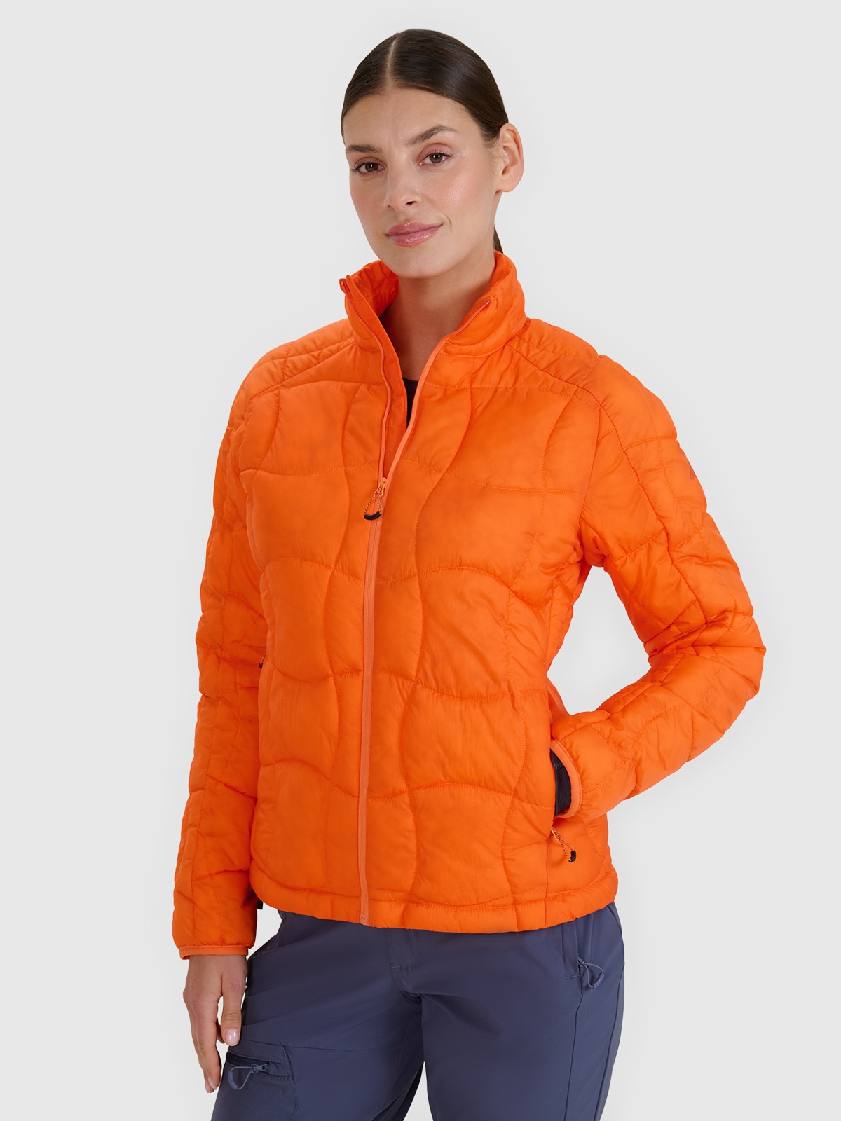 Moteriška žygio striukė su Primaloft Silver kamšalu – oranžinė