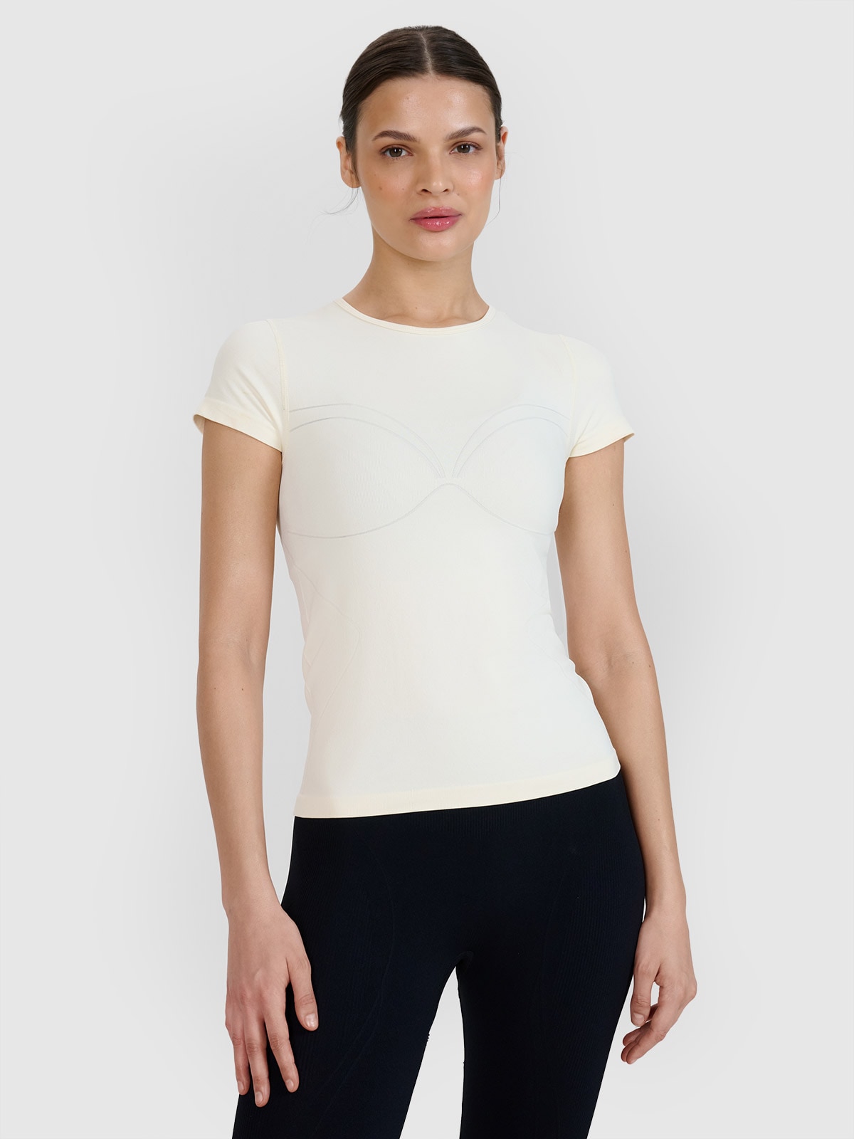 Moteriški greitai džiūstantys marškinėliai jogai - balti