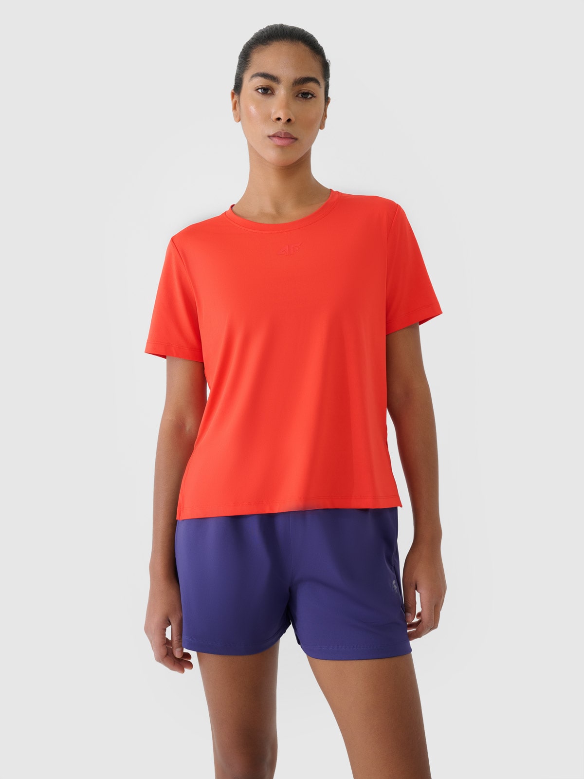 Moteriški oversize greitai džiūstantys treniruočių marškinėliai - raudoni