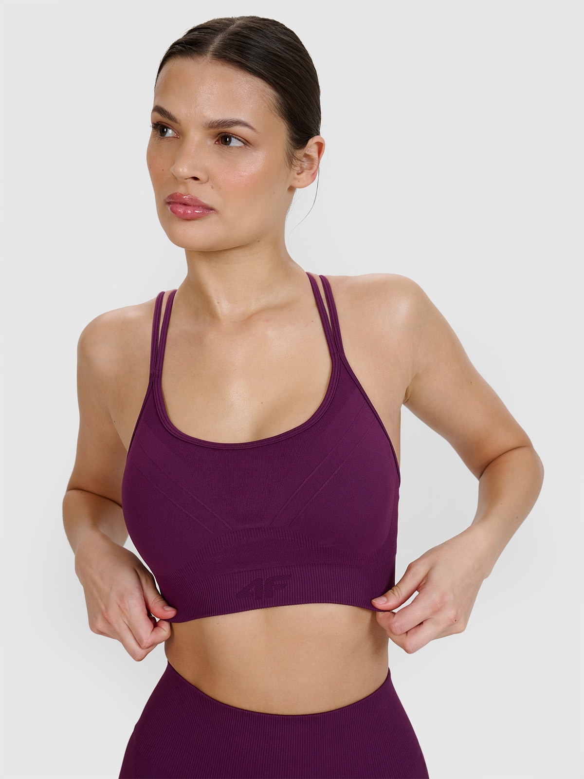 Liemenėlė jogai su maža parama - violetinė